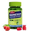 Magnesium Glycinate Gummies 500 מ"ג עם L-Threonate 300 מ"ג - סוכר חינם Magnesium Potassium תוסף עם ויטמין D, B6, CoQ10 - Strawberry Flavored - 60 חניכיים