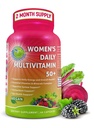 Women's Daily Multivitamin 50 Plus - טבעוני Methylated Multivitamin לנשים 50 ומעלה עם Biotin, אורגני Superfoods & Lutein - Eye, Energy, Gut & Optimal Health Support - Easy to Swallow כמוסות