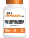 BulkSupplements.com Multivitamin for Women Softgels - Daily Multivitamin Supplement, Multimineral for Women with Fish Oil - Gluten Free, 1 Softgel לכל משרת (1000 מ"ג), הרוזן 90 (Pack of 1)