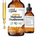Wild & Organic Maitake Mushroom Tincture - Immune Support Supplement - נוזל מאיקח Mushroom - טבעוני, סוכר ואלכוהול חינם טיפות - 4 fl oz