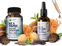 Brain Superfoods Bundle - אורגני הים Moss & Smart Shrooms, קפסולות ו טיפות נוזל טיפות Bundle, אורגני אירי Seamos ו 7 תוספי הסתגלות לזכר להתמקד. טיפות נוזליות בשוקולד