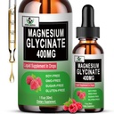 Magnesium Glycinate נוזל טיפות, מגנזיום טהור Glycinate 400 מ"ג עבור העצם, 6X גבוה Absorption נוזל מגנזיום תוספת, טבעוני, non-GMO, Gluten-Free | 30 משרתים