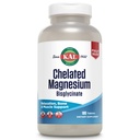 KAL Chelated Magnesium Bisglycinate, Magnesium תוסף להרגעה, בריאות העצם, Nerve & שרירים תמיכה *, High Absorption, Gentle Digest, Vegan, Gluten Free, 60 משרתים, 180 טבליות