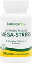 Natures Plus Mega Complex, Sustained שוחרר - 30 טבליות Vegetarian - B Complex, ויטמין C תוסף, Chamomile & Herbs - Gluten-Free - 30 משרתים