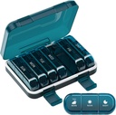 מארגנת גלולת גלולות שבועית 3 פעמים ביום, 7 Day Portable Pill Box for Pills, ויטמינים, שמן דגים, תרופות, תוספים (3x7 Blue)