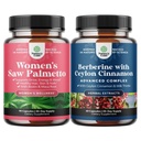 Bundle של כוח נוסף ראה פאלטו עבור נשים ו Balancing Berberine Plus 1200 מ"ג תרכובת - DHT Blocker Thicker מייבש ויטמין שיער עבור נשירת שיער - Antioxidant Berberine עם קפסולות Ceylon Cinnamon