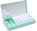X POLISH Designer Weekly Box מארגנת (AM /PM 2X Daily, Mint) | קומפקטי, Stylish 7-Day ויטמין Pro Case | Sweet Portable Mini Travel Medicine Carrier | BPA-Free Pillbox קדידי