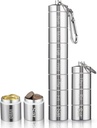 Metal Moisture הוכחה שבועית גלולות מארגנת 7 ימים ביום, אלומיניום עצום Alloy נסיעות חינם Hiking Pill Box Case מים הוכחה והשוואה גדולה כדי להחזיק גלולות, ויטמינים, שמן דגים, Supplemmmm