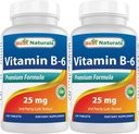 Best Naturals ויטמין B6 25 מ"ג, 120 טבליות (120 Count)