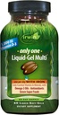 Irwin Naturals Only One Liquid-Gel Multi - 60 Softgels - One-Per-Day Multivitamin with Iron, אומגה 3 שמנים, אנטי-חמצן ומזון ירוק