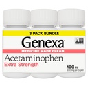 Genexa ניקוי Acetaminophen 500 מ"ג כוח נוסף, Dye Free Pain Reliever Fever צמצם, 0% Artificial Additives, Pain Medicine for Adults, Relieves Headache, Backache, Minor Arthritis כאב, 300 טבליות