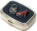 9310 Rectangular Small Pill Box מארגנת Black Red Gold Women Travel Pill Case Purse Container Daily Portable Diet