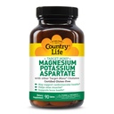 Country Life Target-Mins Magnesium Potassium Aspartate, 600 מ"ג /198 מ"ג, 90 טבליות, מוסמך Gluten חינם, מוסמך טבעוני