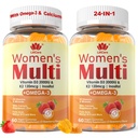 נשים Multivitamin Gummy עם אומגה 3(DHA / EPA), ויטמין D3 K2, Calcium, Inositol, Daily Womens A C E B Complex, L-MethylFolate, Methyl B12,Sugar חינם Methylated Multivitamins מינרלים, 120Cts