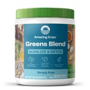 Grass Greens מדהים בלגן Alkalize & Detox: Smoothie Mix, ניקוי עם Super Greens & Beet Root אבקת, Enzymes, Prebiotics & Probiotics, 30 משרתים (Packaging May Vary)