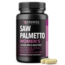 Saw Palmetto for Women with Biotin 5000mcg - Powerful DHT Blocker כדי לתמוך שיער, עור, וניק בריאות - 60 Count - טבעוני, non-GMO ויטמין עבור Stronger, Fuller Looking Locks - 1 חודש אספקה