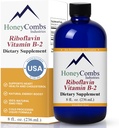 HoneyCombs ויטמין B2 Riboflavin תוספת נוזל טיפות - ויטמין B2 עבור גברים ונשים - לשמור על בריאות העיכול, מערכת העצבים, שיער, עור, ציפורניים - ויטמינים נוזלי טבעוני (8 Fl oz)