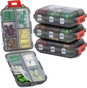 4PS Travel Pill מארגנת עם 164 תוויות Slice,10 השוואתיות Travel Pill Box Portable Portable Folding Small Pillcase Daily Pill Container המשמש ל-Comw Storage Medicineארגן על ידי Muchbao (Grey)