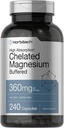 Horbäach Chelated Magnesium | 360 מ"ג | 240 קפסולות | Non-GMO & Gluten Free Supplement