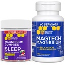 Natural Stacks Magtech Magnesium + Sleep Magnesium Citrate Gummies Bundle - 4 טפסים של מגנזיום - תמיכה מרגיעה ובריאות המוח * - 210 חתיכות