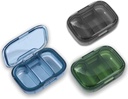 3 Pack 3 השוואת גלולות Box, Moisture Proof Pill Case, Travel Pill מארגנת עבור Pocket Purse, Daily Portable Medicine Box, Fish Oil Box, Box