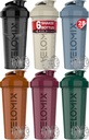 VELOMIX -6 PACK- 28 oz חלבון שיקר בקבוק למיקס חלבונים - 6x Wire Whisk | Leak Proof Shaker Cups forחלבון Shakes | חלבונים שיקר בקבוק | חבילת חלבונים | כדור הארץ
