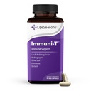 Life Seasons Immuni-T - Immune Support Supplement - Immunity System Booster - Natural Cold & Flu Relief - Elderberry, Echinacea, Andrographis, Arabinogalactans & Olive Leaf - 90 קפסולות
