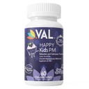 VAL Happy Kids PM | Sleep Support for Kids with Magnesium, Melatonin, ויטמין B6 & C | סוכר חינם צ'ווגט פלמור | Non-GMO, Gluten-Free | 60 Tablets