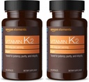 יסודות ויטמין K2 100 mcg, טבעוני, 65 קפסולות, 2 חודשים אספקה (Packing May Vary) (Pack of 2)
