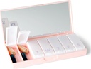 X POLISH Designer Weekly Box מארגנת (Single 1X Daily, Blush Pink) | קומפקטי, Stylish 7-Day ויטמין Case | Sweet Portable Mini Travel Medicine Carrier