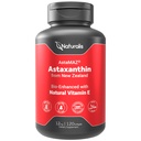 Naturalis New Zealand Astaxanthin (12mg) | Enhanced with Natural ויטמין E | Non-GMO, Soy & Gluten Free | 120 Softgels (4 חודש אספקה)