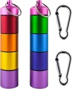 Small Portable Metal Pill Productionser Case Keychain, Stackable Waterהוכחה Travel Sweet Pill Box Holder, Aluminum Alloy Pill Container,Compartment for Holding תוספים, ויטמינים ורפואה