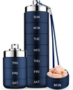 Mossime Metal Travel Pill מארגנת, Portable 7 Day ויטמין ארגן, חסימת מים 1 פעמים A Day Pill Box, גלולת גלולות גדולה, מארגנת תרופות יומי עבור ויטמין, שמן דגים,