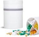 תוספת גדולה תוספת מארגנת ו- Portable Pill Case עם 8 השוואתיות כפולות תרופות Dispenser ויטמינים חודשי מארגנת גלולות בקבוקי, לבן