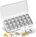 GloDeals Weekly Pill Organer - גדול 7 יום רפואה מארגנת, 3 פעמים ביום, לבן