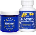 NATURAL STACKS Apigenin for Sleep + Magtech Magnesium תוסף Bundle - תמיכה בשינה ובמוח בריאות* - 300 קפסולות