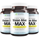 Holistic Health Labs Vision Alive Max with 8 Natural Ingredients Lutemax® 2020, Bilberries, Blueberries, c3g from Black Currant, Maqui Berry, Saffron, and Astaxanthin (30 Count)
