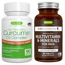 Multivitamin & מינרלים לגברים + High Absorption Curcumin C3 Complex, טבעוני Bundle, Sustained לשחרר Multivitamin + 300% Absorption Curcuminoids עם Rapid Uptake, על ידי Igennusssss.