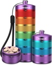 Metal Travel Pill Productionser, Waterהוכחה שבועית Box, Largeאלומיניום Alloy Portable Pill Case Container, BPA חינם 7 Day Daily Medicine מארגנת Holder עבור ויטמין, תוסף, שמן דגים (7 צבע)