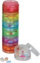 Ezy Dose Weekly (7-Day) Daily Stackable Pill Case, Medicine Planner, הויטמין מארגנת Box, Medium Detachableשול, Easy to Use, Rainbow Colors, BPA Free
