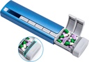 Daviky Metal Travel Pill מארגנת, Premium אלומיניום Pill Box 7 Day, Weekly Daily Pill Case, Stylish & Cute Pill Holder for Medicines, תוספים ווויטמינים (כחול +Gray)