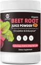 אבקת שורש 7000 מ"ג, High Concentrated אורגני אבקת מיץ עם Reishi Mushroom, Superfood תוספת משקה Beetroot עבור Circulation and Endurance, טבעוני, סוכר חינם
