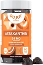 GOJOY NATURALS Astaxanthin Gummies 24mg - High Potency Antioxidant תוסף - Skin, Eye & Immune Wellness Support - טבעוני, ללא סוכר, non-GMO, Gluten-Free, Soy-Free - 60 מסטיקנים