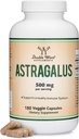 תוספי עץ כפולים Immune Boosting Astragalus 500 מ"ג 180 קפסולות - עשיר פלבנואידים ופוליsaccharides - non-GMO, Gluten Free, צד שלישי נבדק