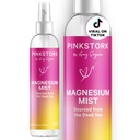 Pink Stork Magnesium Spray Mist - for Calm, Stress, and Sleep, Seasickness Support, Pregnancy Must Haves, 200 מ"ג ל 6 Sprays, Pure Magnesium Chloride Body Spray, 4 oz, Unscentedededscented ישs, 000 מ"ג ל 6 Sprays, Pure Magnesium Chloride Body Spray, 4 oz, Unscented