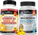 ויטמין D3 5000 IU 125 mcg (1 שנה אספקה) פלוס גבוה Absorption Magnesium Bisglycinate כמוסות (2 חודשים אספקה)