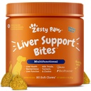 Zsty Paws Liver תומך תוסף לכלבים - עם חלב תמצית, כורכום Turmeric, Choline - Soft Chew Formula - for Dog Liver Function