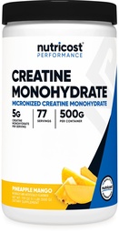 אבקת Acnutrientcost Creatine Monohydrate (Pineapple מנגו, 500 גרם) - תוסף Micronized Creatine - טבעוני, non-GMO, Gluten Freeten