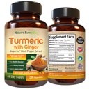 Turmeric עם הג'ינג'ר Root Joint Support: Turmeric Curcuminoids תוסף 95% Curcuminoids | מכיל כורכומרי אורגני וג'ינג'ר עם Black Pepper Extract for Max Absorption