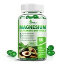 Magnesium Glycinate 400 מ"ג, גבוה Absorption Magnesium תוספי Softgels עם ויטמין E, B6, Zinc for Sleep, Calm, הרפיה שרירים ובריאות העצם, Gluten-Free, non-GMO, 60 רציפים